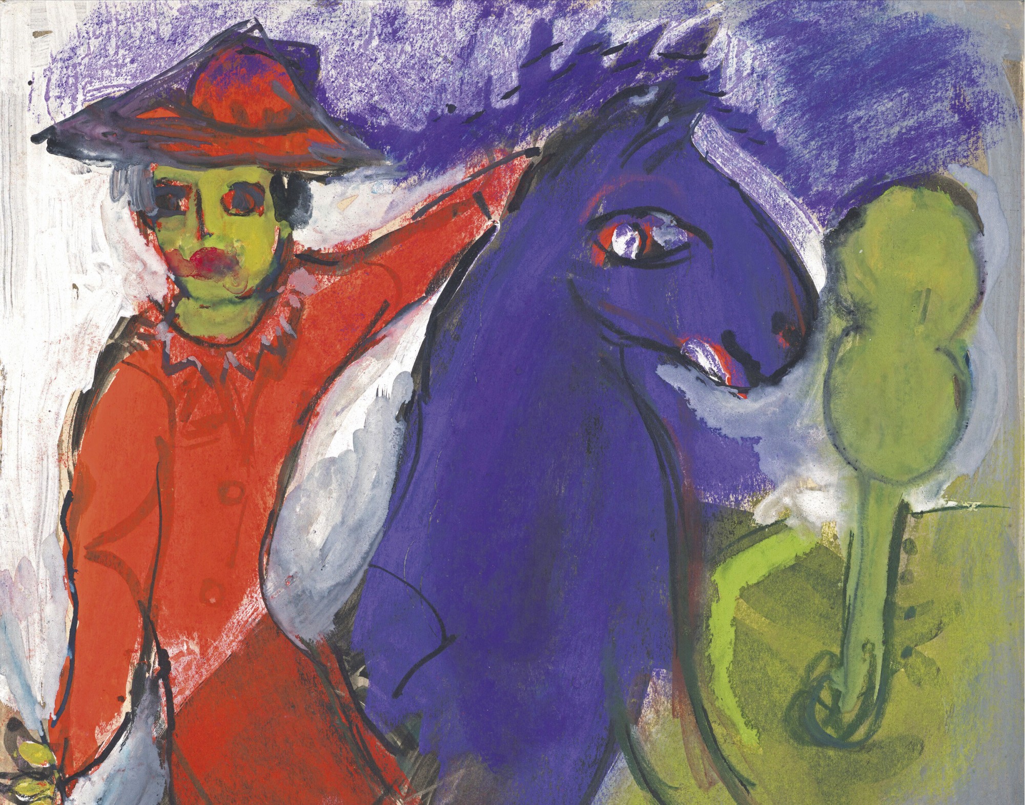 Le Cavalier mexicain en rouge et son cheval violet (1943)
