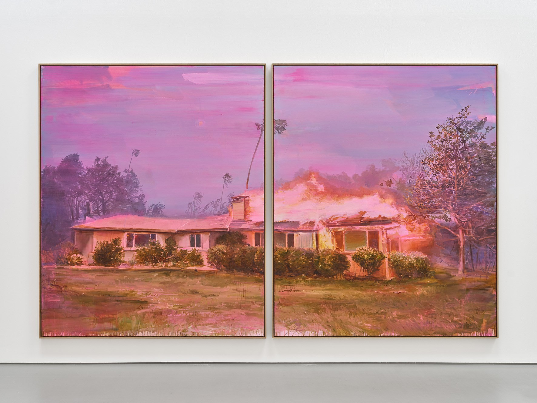 In Between, 2025, Huile sur toile, 2 parties, 230 x 190 x 5 cm chaque partie, Courtesy Ida Tursic & Wilfried Mille & Galerie Max Hetzler, Paris/Berlin, © Ida Tursic & Wilfried Mille