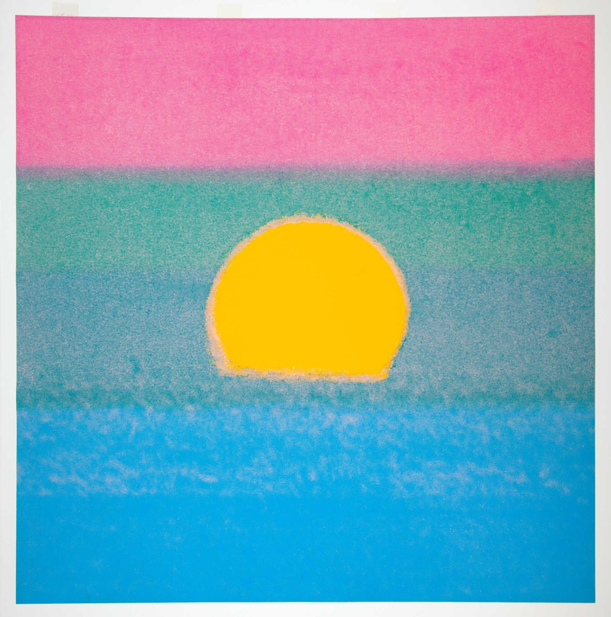 Andy Warhol, Sunset, 1972 - Screen print on paper, 86.4 × 86.4 cm - Courtesy The Andy Warhol Museum, Pittsburgh; Founding Collection, Contribution The Andy Warhol Foundation for the Visual Arts, Inc. © Andy Warhol / ADAGP, Paris, 2026