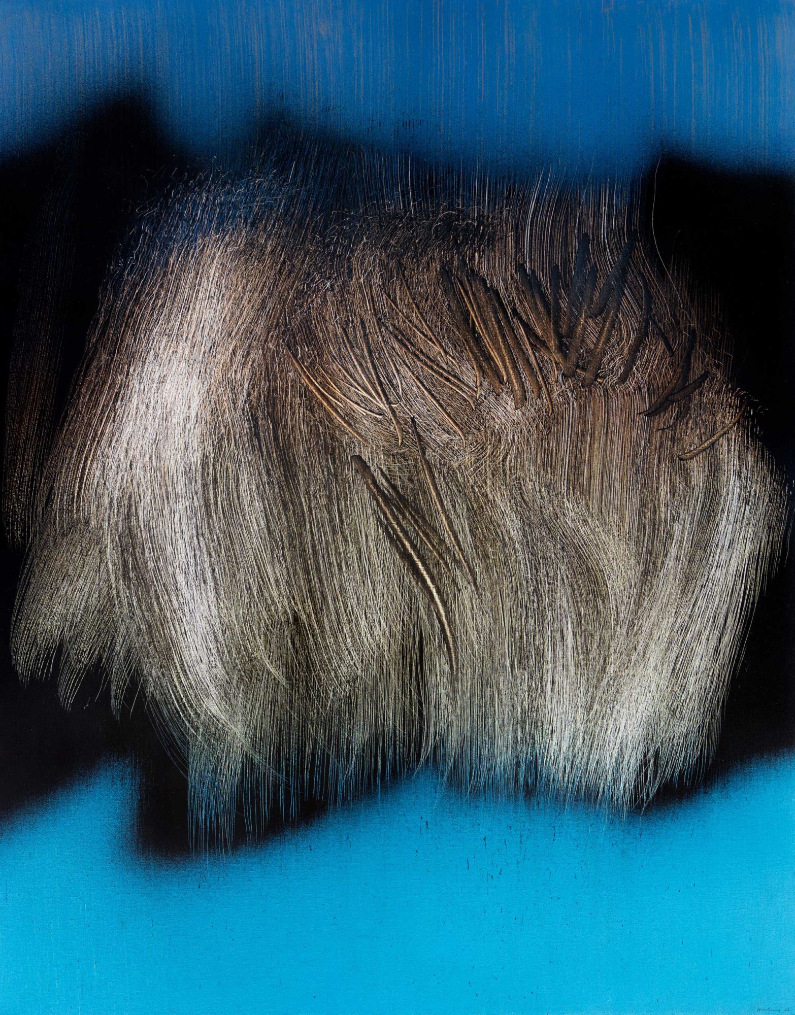 Hans Hartung, T1962-U8, 16 juillet 1962, vinylique et grattage sur toile, 180 x 142 cm