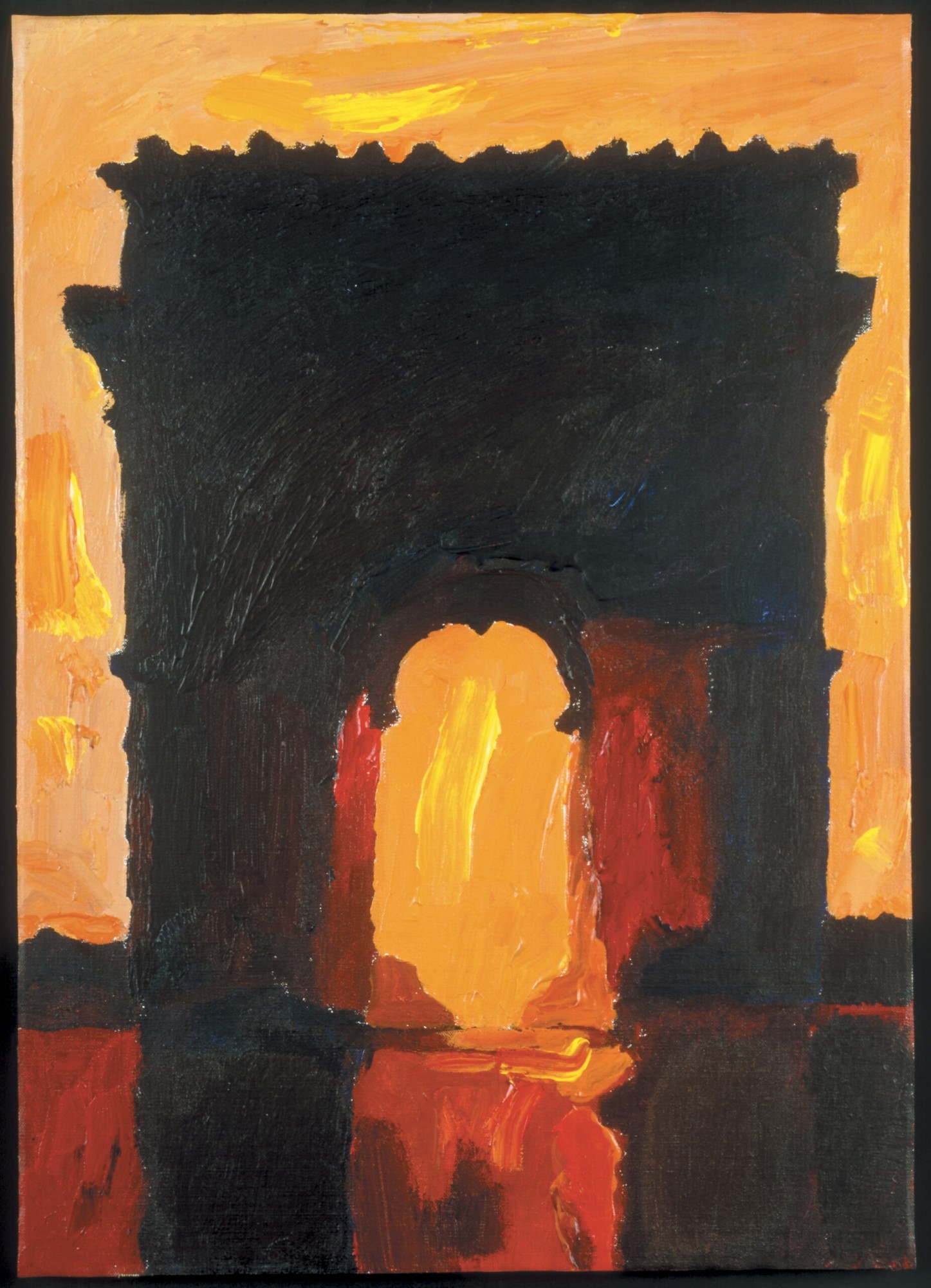 Gérard Gasiorowski, Croûte – Arc de Triomphe, 1974, acrylique sur toile, 52,5 x 37,5 cm,  © Adagp, 2025