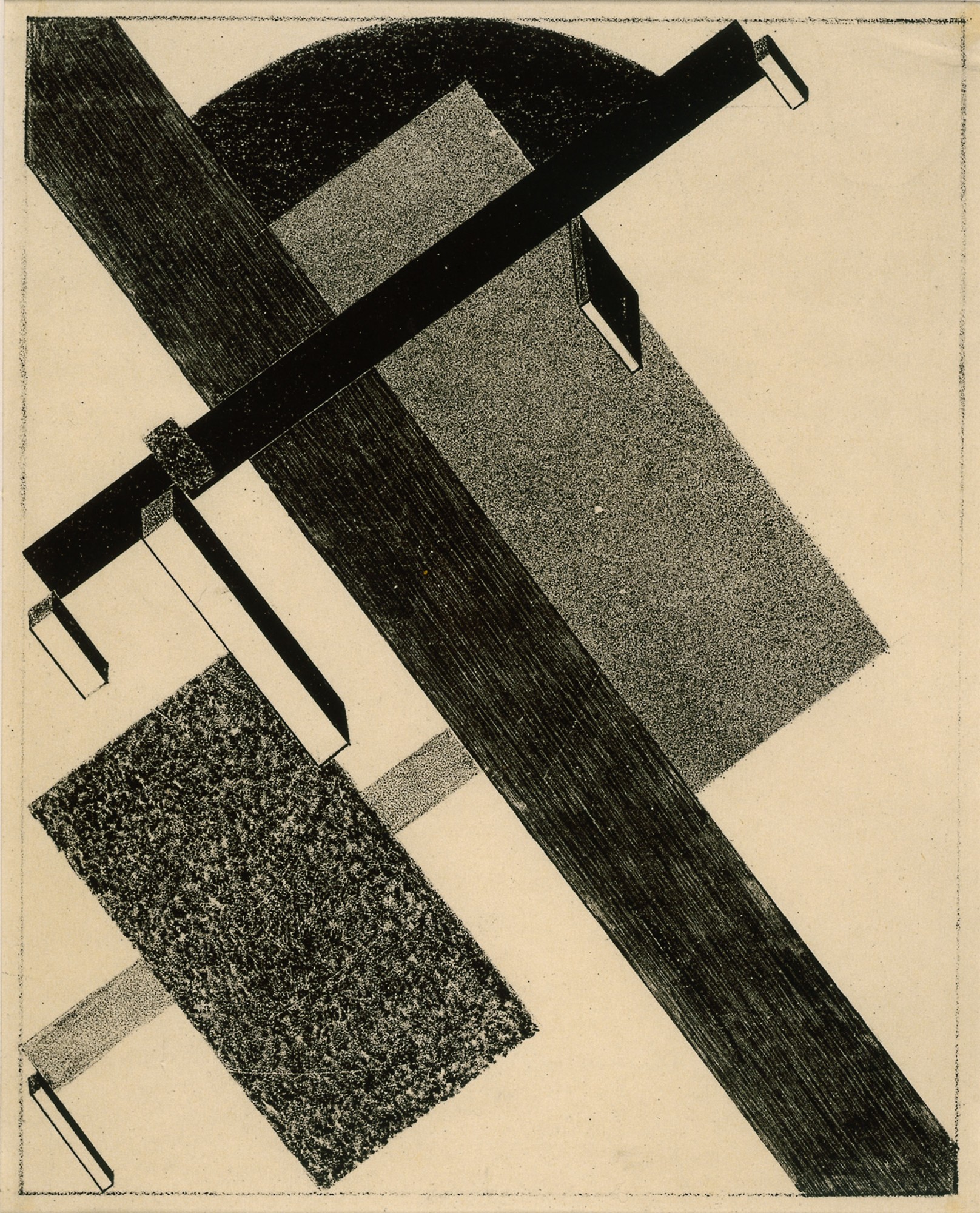 El Lissitzky, Proun, ca. 1920, lithographie, Collection Van Abbemuseum, Eindhoven - Photography: Peter Cox, Eindhoven