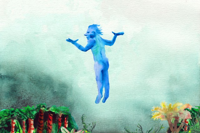 Jérémy Griffaud, Sous le ciel, 2024, dessin préparatoire, aquarelle sur papier, 30 x 40 cm envrion Courtesy de l'artiste © Adagp, Paris, 2024.